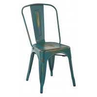 OSP Home Furnishings BRW29A4-ATQ Bristow Armless Chair, Antique Turquoise, 4 Pack